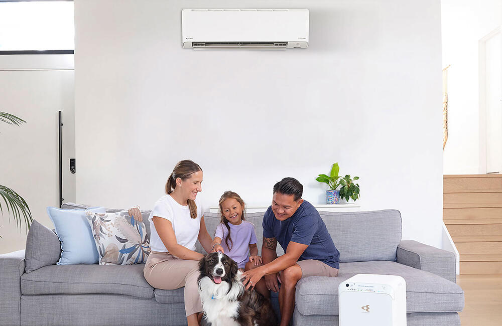 Daikin wall mounted split system air conditioning and purifier
